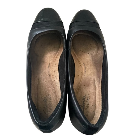 Clarks Women's Black Patent Flats Size 9 - Picture 7 of 9